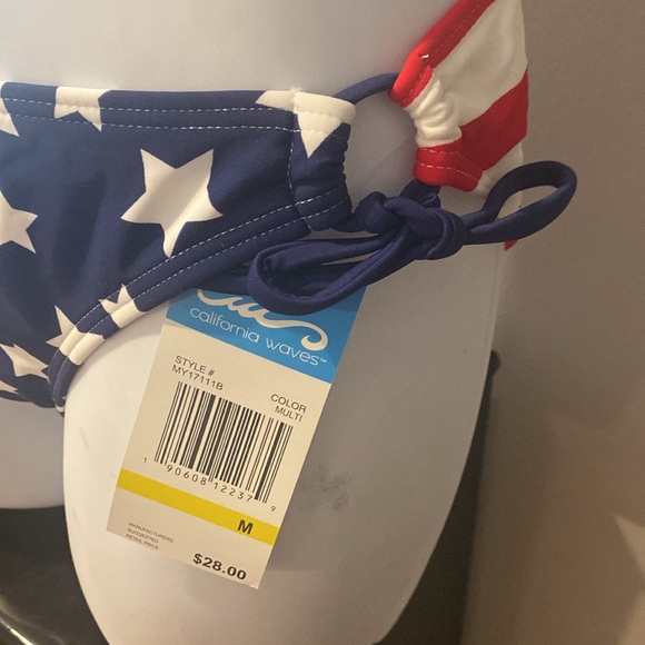 California Waves Stars and Stripes Bikini Bottoms Swimsuit Separates 4/25 medium - Picture 3 of 3